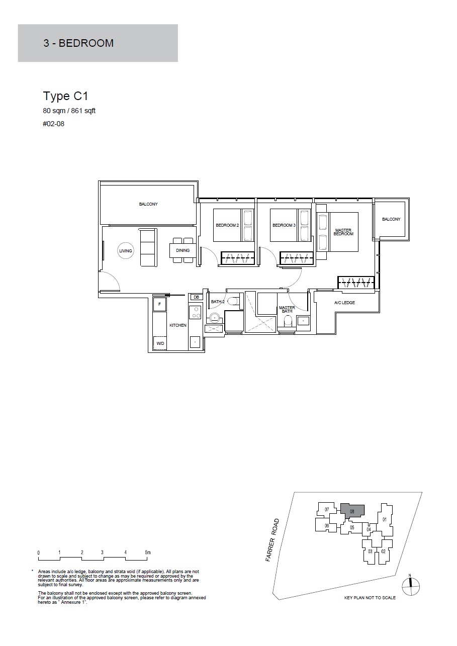 Wilshire Residences 1 Bedroom Floor Plan 3